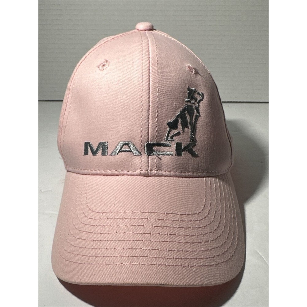 New Pink Mack Truck Youth Size Baseball Cap Hat Silver Mack logo